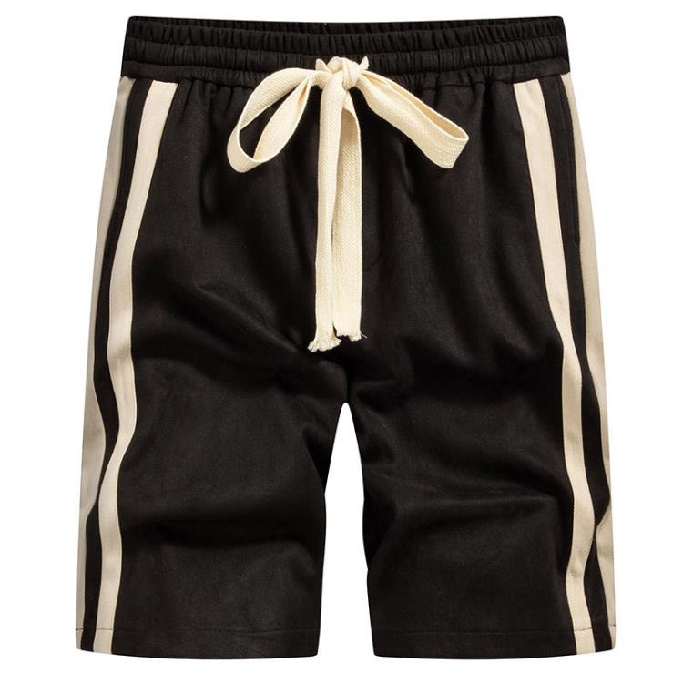 2023夏裝中褲男中青年男裝寬松系帶松緊帶夏季休閒短褲-細節圖4