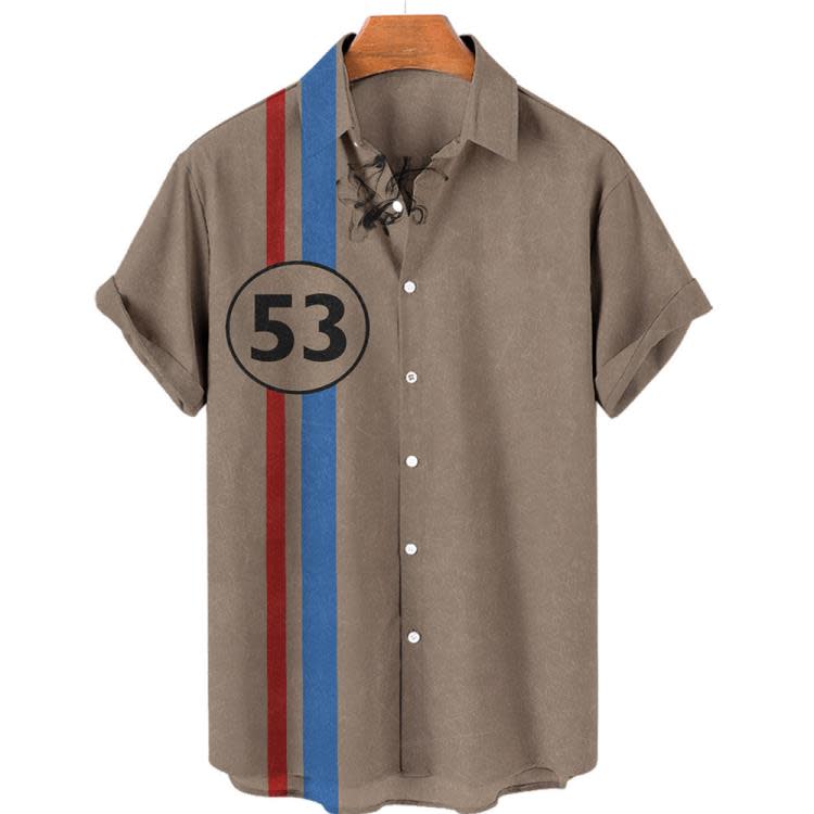 襯衫 2023新品歐美爆款都市休閒翻領舒適型短袖-細節圖2