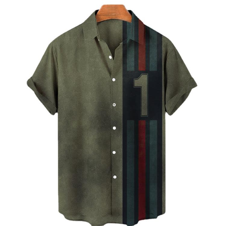 襯衫 2023新品歐美爆款都市休閒翻領舒適型短袖-細節圖4