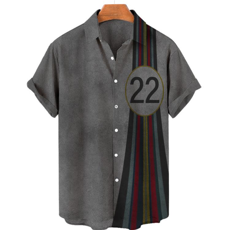 襯衫 2023新品歐美爆款都市休閒翻領舒適型短袖-細節圖7