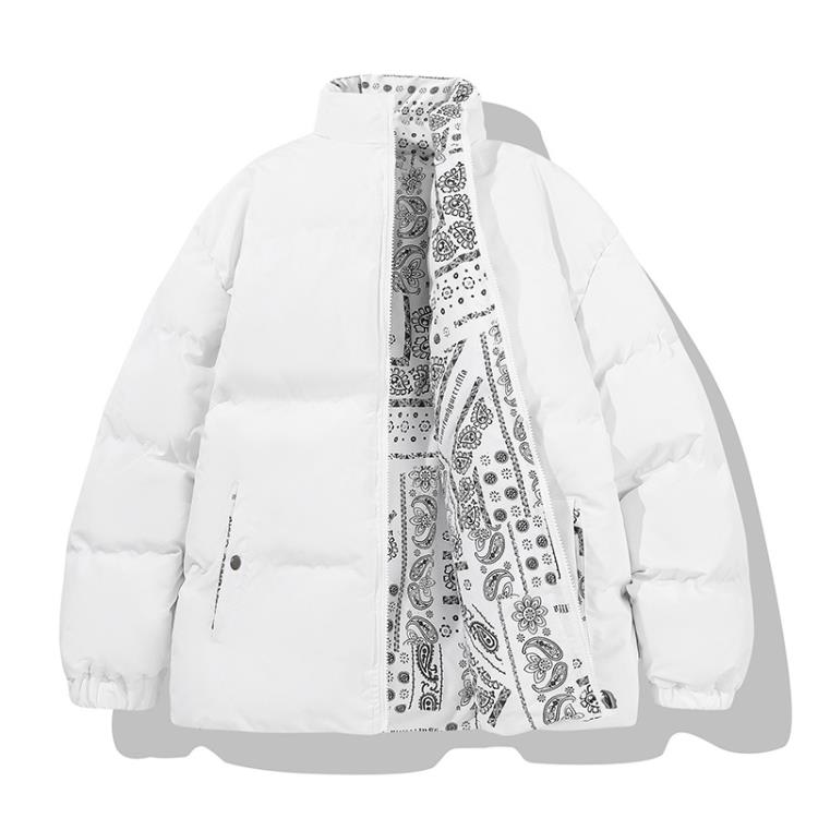 外套 新情侶二面穿棉衣男生冬季新款潮流ins棉襖加厚休閒百搭棉服-細節圖8