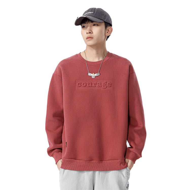 鯤海鵬云日系男裝冬季潮牌加厚圓領衛衣男美式寬松男士上衣外套-細節圖4