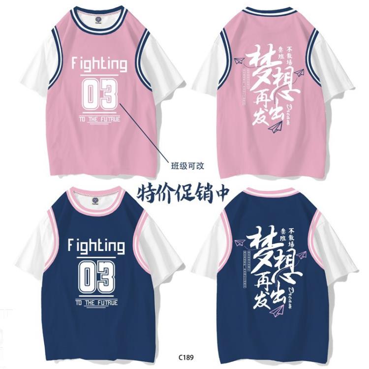短袖T恤 班服耐穿t恤初中小學生畢業季高三運動會套裝假二件同學聚會-細節圖2