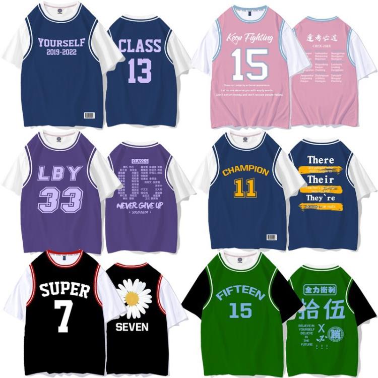 短袖T恤 班服耐穿t恤初中小學生畢業季高三運動會套裝假二件同學聚會-細節圖3