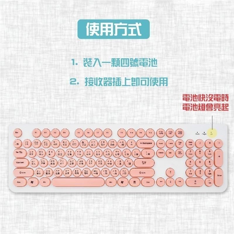 【超美鍵鼠組】宏晉 HJ215S 靜音無線鍵盤滑鼠組 馬卡龍風格 超長使用距離 台灣注音-細節圖3