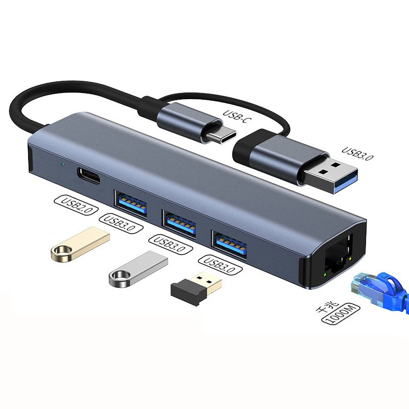 TYPE-C轉RJ45集線器 TYPE-C有線網路轉換器 TYPE-C轉千兆網卡 可適用IPAD MAC-細節圖6