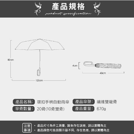 自動傘 扣環手柄自動雨傘 20骨 125CM傘面 50UPF 晴雨傘 防曬傘 露營傘 高爾夫傘 遮陽傘-細節圖11
