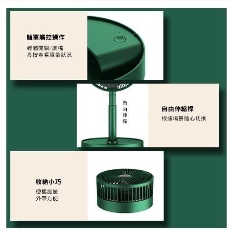 宏晉 六吋伸縮摺疊風扇 USB充電風扇 桌面落地電風扇 三擋風力 野餐風扇 迷你便攜折疊風扇 涼風扇-細節圖9