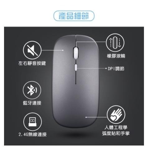 宏晉 Hongjin HJ115-B 可充電的藍牙滑鼠 超靜音 全新雙設備設計 靜音藍牙滑鼠 藍牙滑鼠 藍芽滑鼠-細節圖5
