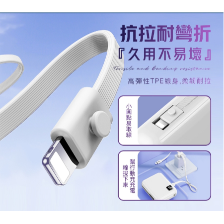 迷你快充行動電源 自帶充電線 掛繩 數字顯示電量 22.5W快速充電 10000mAh 行動充 移動電源充 分離式-細節圖8