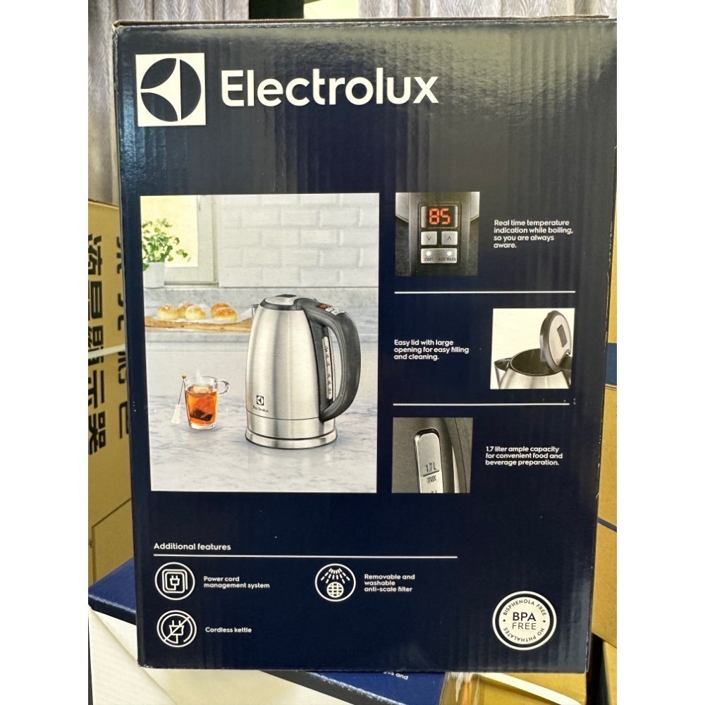 伊萊克斯 Electrolux 1.7公升 Explore 7 主廚系列智能溫控壺(銀)-細節圖3