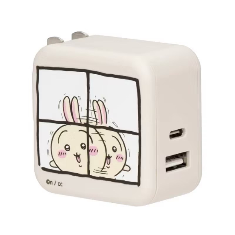 【富士🇯🇵日本代購】全新正版現貨 Chiikawa ちいかわ 吉伊卡哇 PD快充充電頭 豆腐頭 充電頭 烏薩奇兔兔-規格圖1