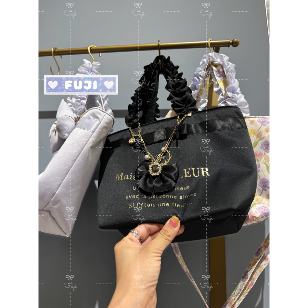 【富士🇯🇵日本代購】全新日版現貨 Maison de FLEUR 毛絨 珍珠包 單肩包 手提包 手拎包 斜挎包 送禮-細節圖8