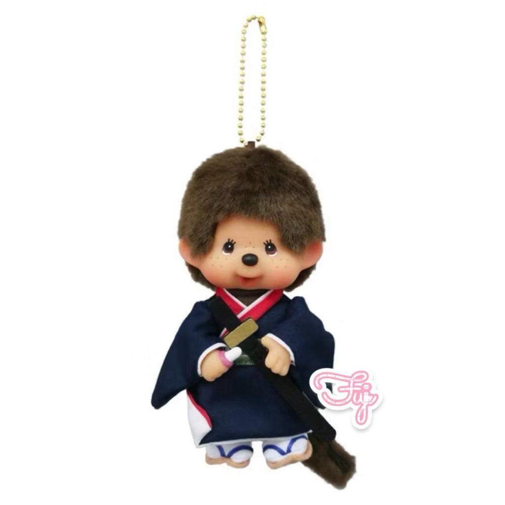 【富士🇯🇵日本代購】全新正版現貨 夢奇奇 MONCHHICHI モンチッチ 劍豪 武士 キーチェーン 吊飾-細節圖2