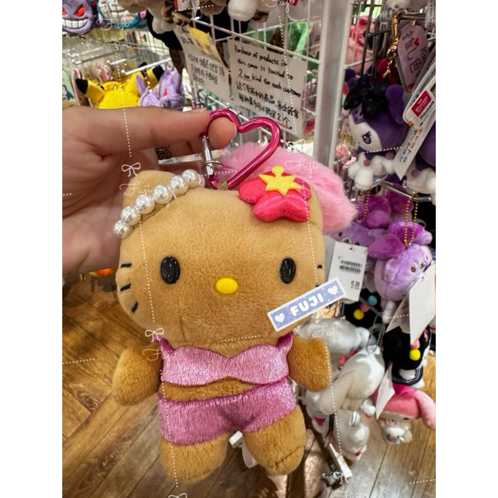【富士🇯🇵日本代購】全新正版現貨 Sanrio 限量 曬黑 kitty 美人魚 長腳kitty マーメイド 吊飾 鑰匙圈-細節圖3