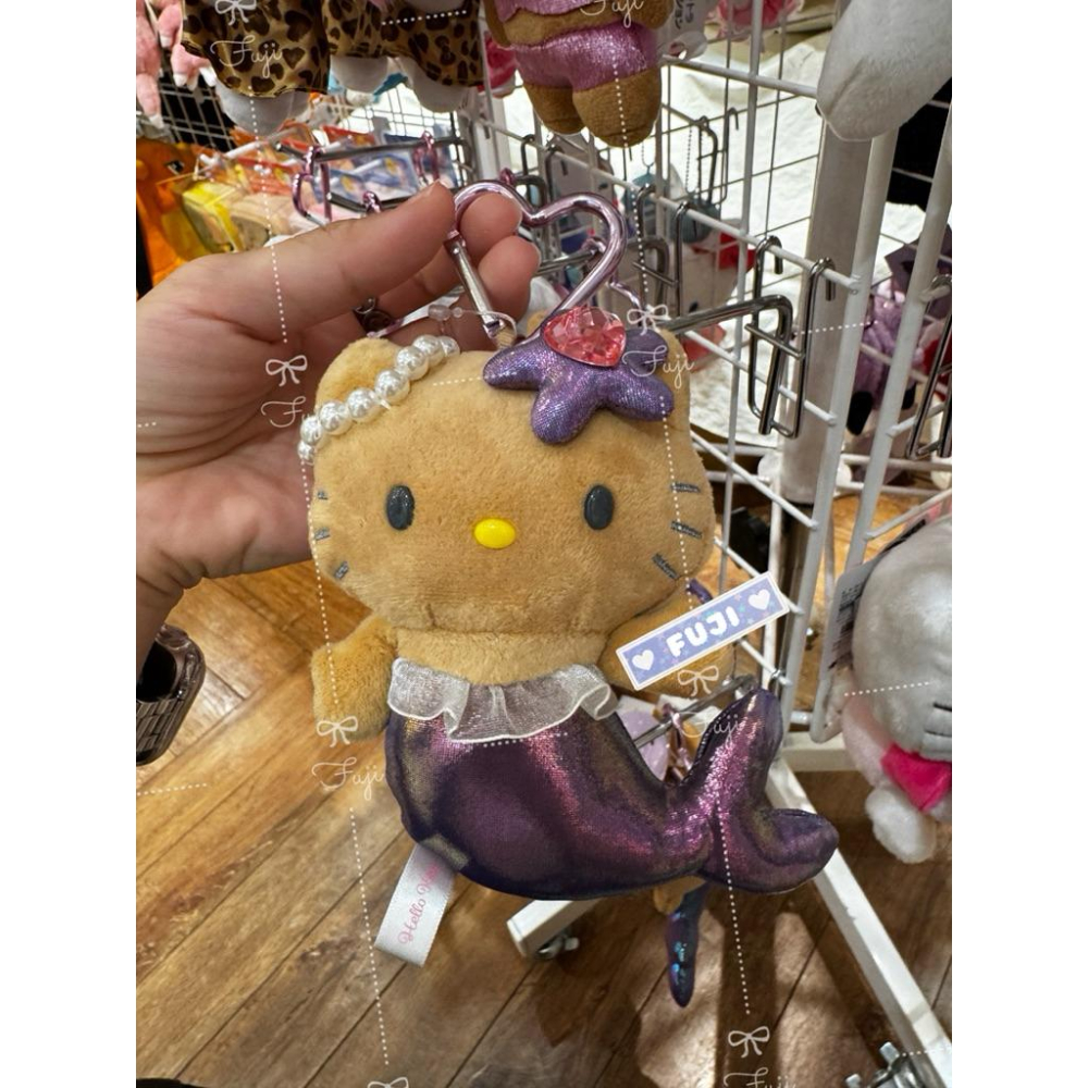 【富士🇯🇵日本代購】全新正版現貨 Sanrio 限量 曬黑 kitty 美人魚 長腳kitty マーメイド 吊飾 鑰匙圈-細節圖5