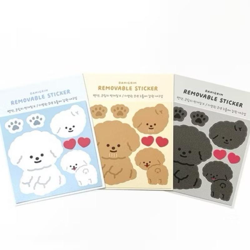 【富士🇰🇷韓國代購】全新正版現貨 韓國文創 比熊 貼紙 DAMIGRIM 狗狗系列貼紙 裝飾貼紙 送禮-細節圖2