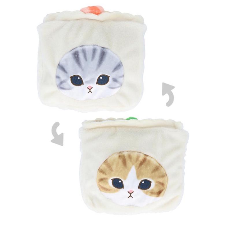 【富士🇯🇵日本代購】全新正版現貨 リバペン mofusand フルーツ 絨毛雙面收納包 燒賣貓咪 蜜桃鳳梨貓咪 送禮-細節圖8