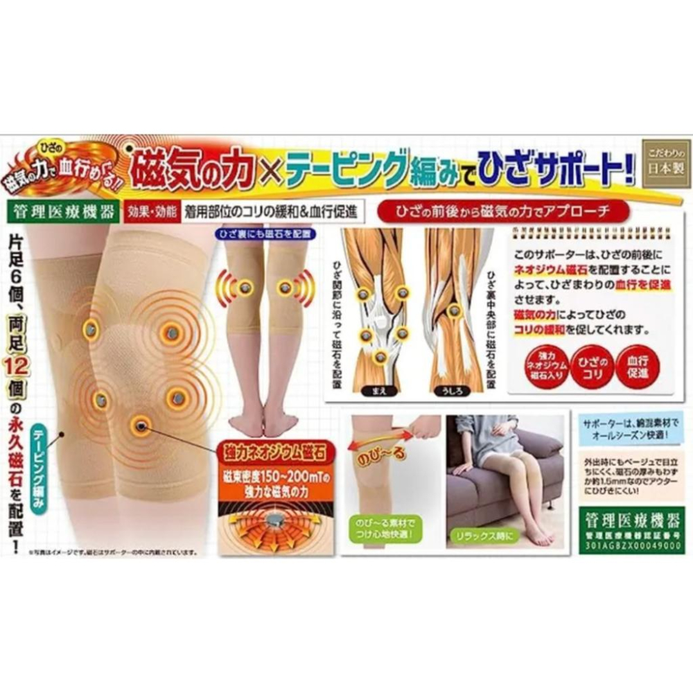 日本製CERVIN～磁石護膝~現貨-細節圖2