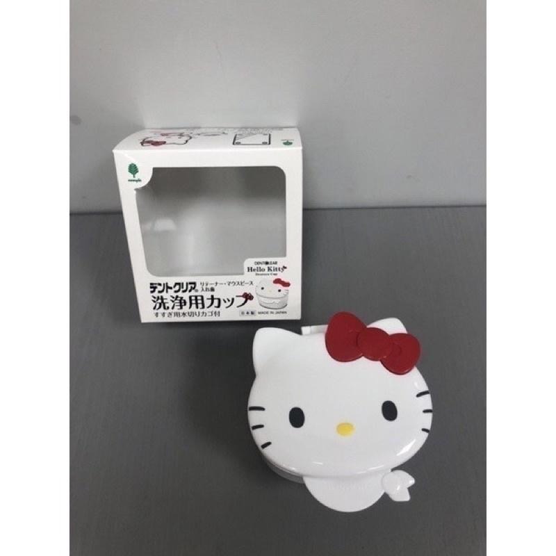 ~日本限定～日本製～Hello Kitty造型牙齒矯正維持器清洗盒～維持器、假牙清潔錠-細節圖2