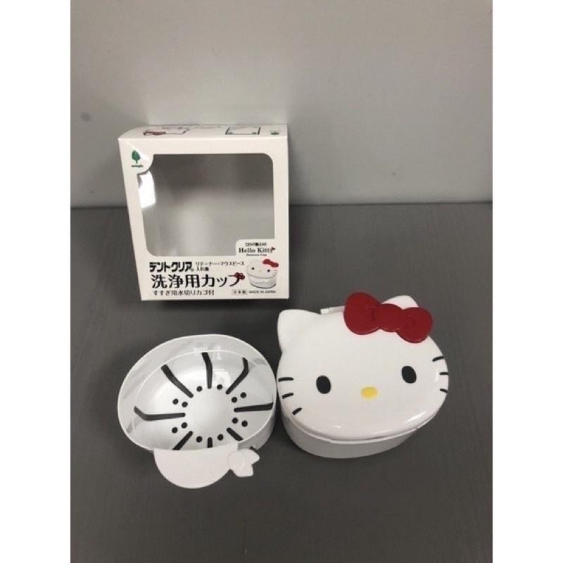 ~日本限定～日本製～Hello Kitty造型牙齒矯正維持器清洗盒～維持器、假牙清潔錠-細節圖3