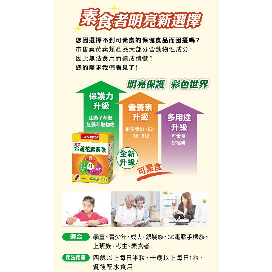【SENTOSA 三多】 素食 金盞花葉黃素 50粒 素食者明亮新選擇/植物性膠囊/素食 ◆歐頤康◆-細節圖2