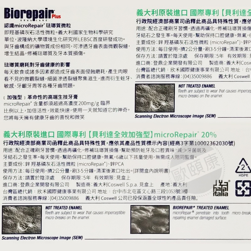 義大利 貝利達 牙膏/全效加強型75ml/貝利達抗敏加強型75ml ◆歐頤康 實體藥局◆-細節圖2