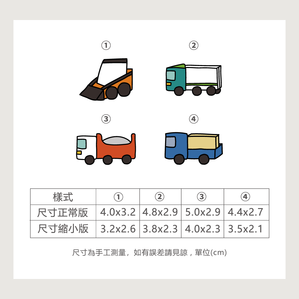 手繪白底姓名貼【防水、耐高溫】- 工具車50入-細節圖3