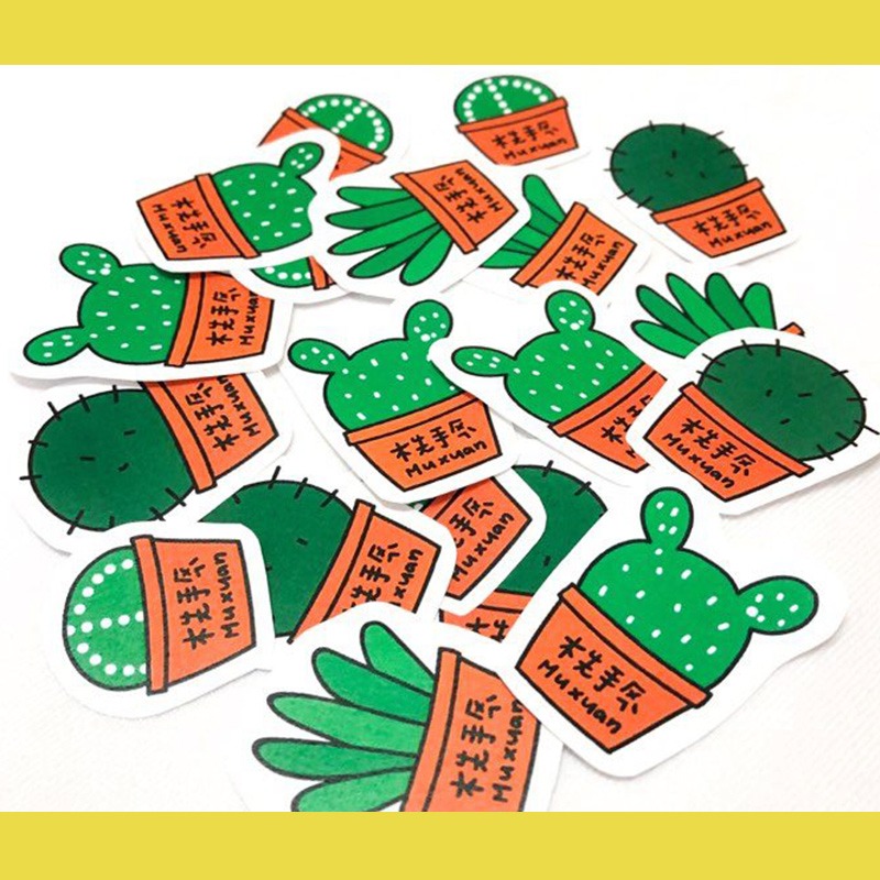 手繪白底姓名貼【防水、耐高溫】- 多肉植物50入-細節圖3