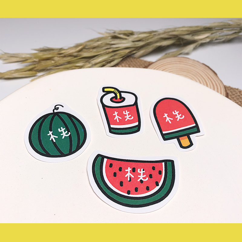 手繪白底姓名貼【防水、耐高溫】- 西瓜50入-細節圖2