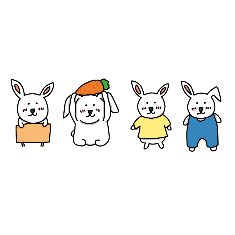 手繪白底姓名貼【防水、耐高溫】- 兔子50入-規格圖5