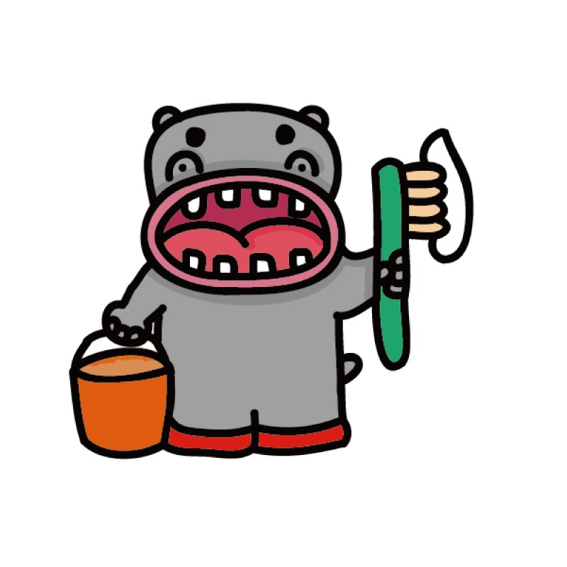 手繪白底姓名貼【防水、耐高溫】- 河馬先生50入-規格圖4