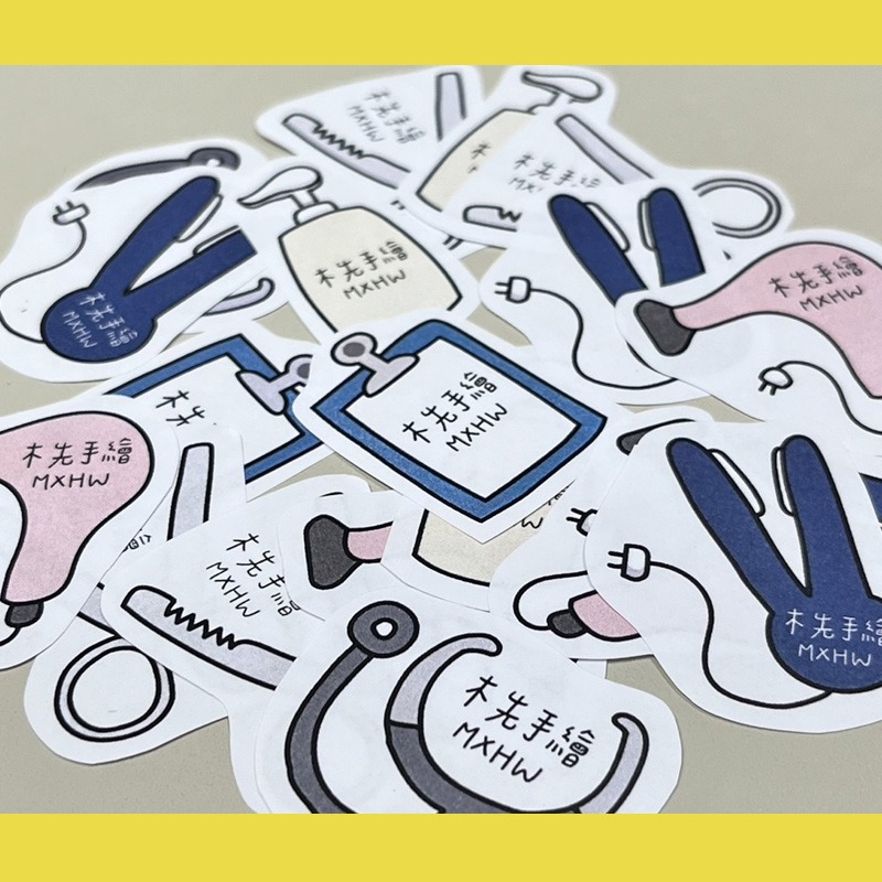 手繪白底姓名貼【防水、耐高溫】- 美髮師50入-細節圖2