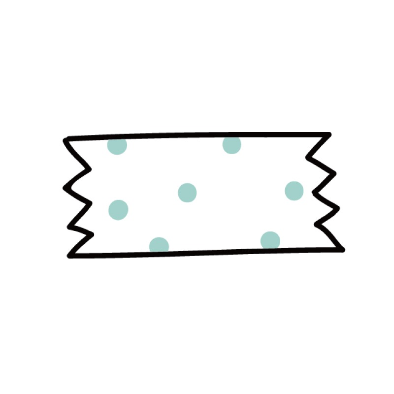 手繪白底姓名貼【防水、耐高溫】- 點點點50入-規格圖5