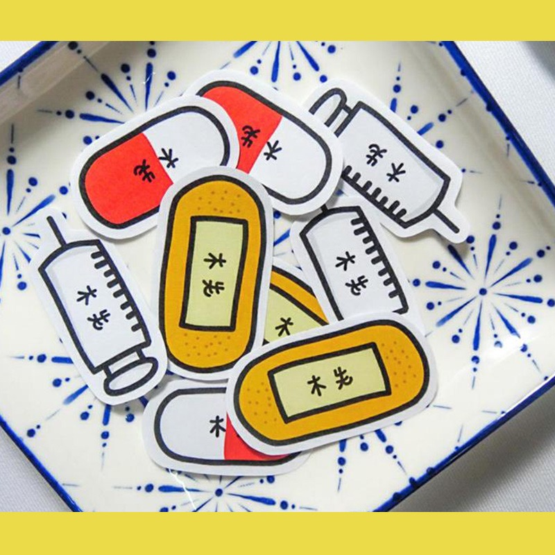 手繪白底姓名貼【防水、耐高溫】- OK蹦50入-細節圖2