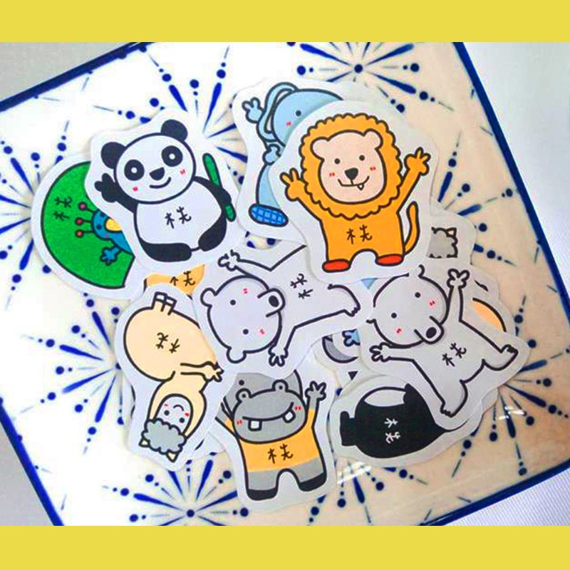 手繪白底姓名貼【防水、耐高溫】- YAYA動物園50入-細節圖3