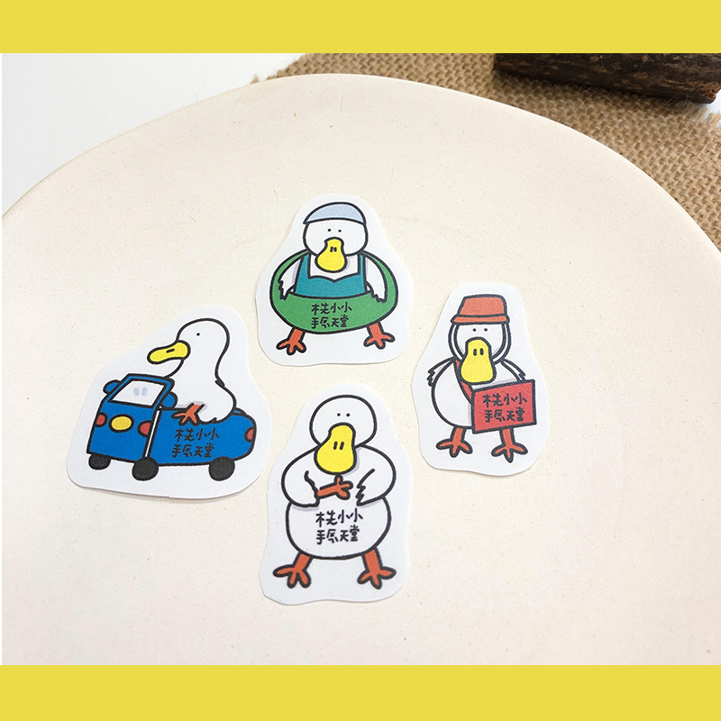 手繪白底姓名貼【防水、耐高溫】- 鵝鵝鵝50入-細節圖2