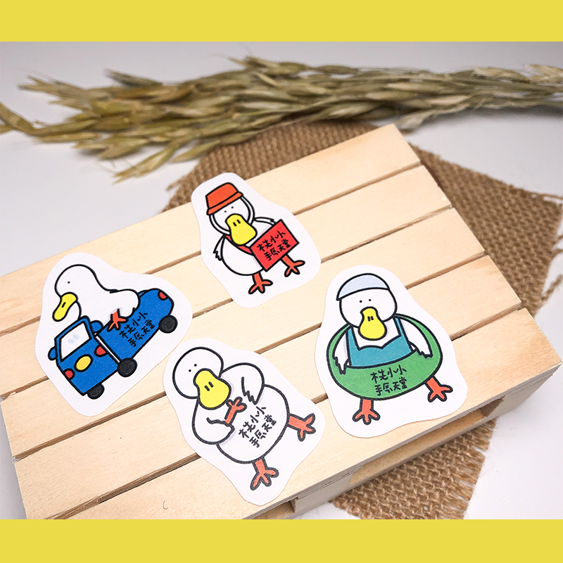 手繪白底姓名貼【防水、耐高溫】- 鵝鵝鵝50入-細節圖3