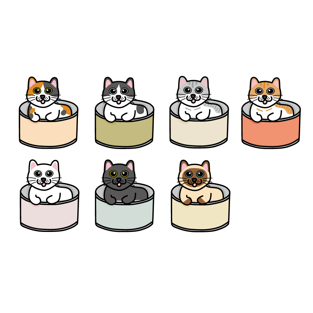 手繪白底姓名貼【防水、耐高溫】- 罐頭貓咪50入-規格圖6