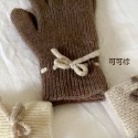 𝗆𝗈𝗂 𝗌𝖾𝗅𝖾𝖼𝗍 韓國新款🇰🇷sns大流行！可觸控 蝴蝶結羊毛針織保暖手套-規格圖6