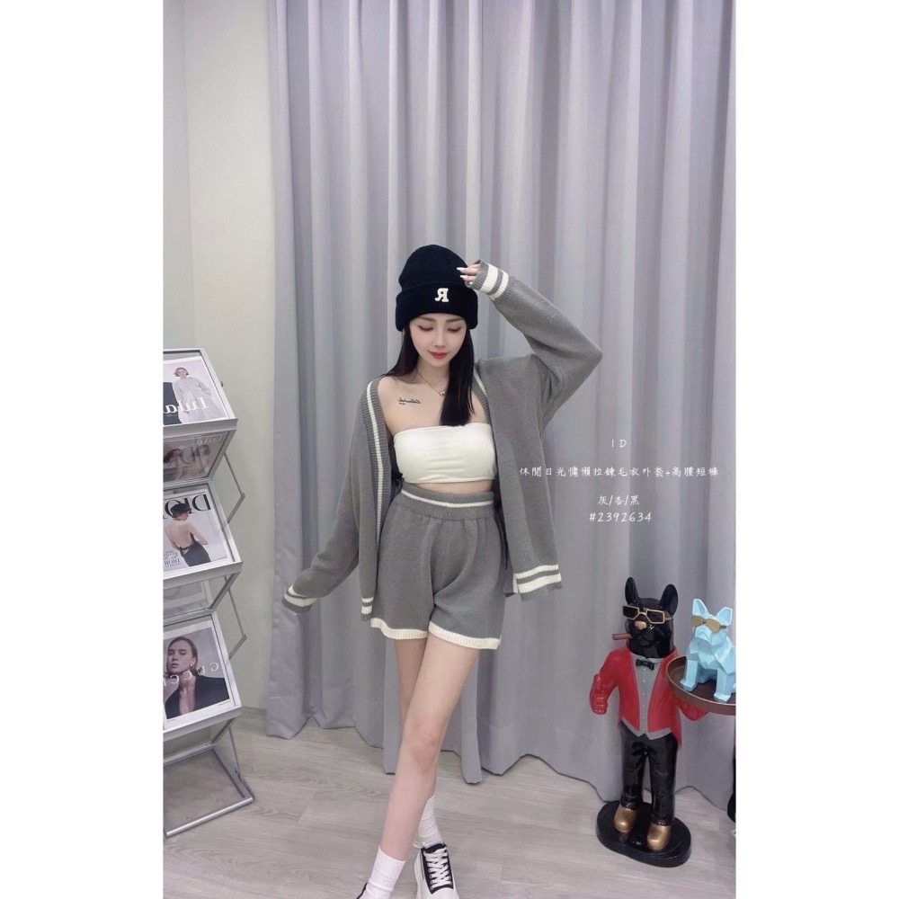 𝑊𝐸𝐼 𝐻𝑆𝐼𝑁 ♡︎（現貨） 休閒日光慵懶拉鍊外套+高腰短褲 A328 SU-細節圖8