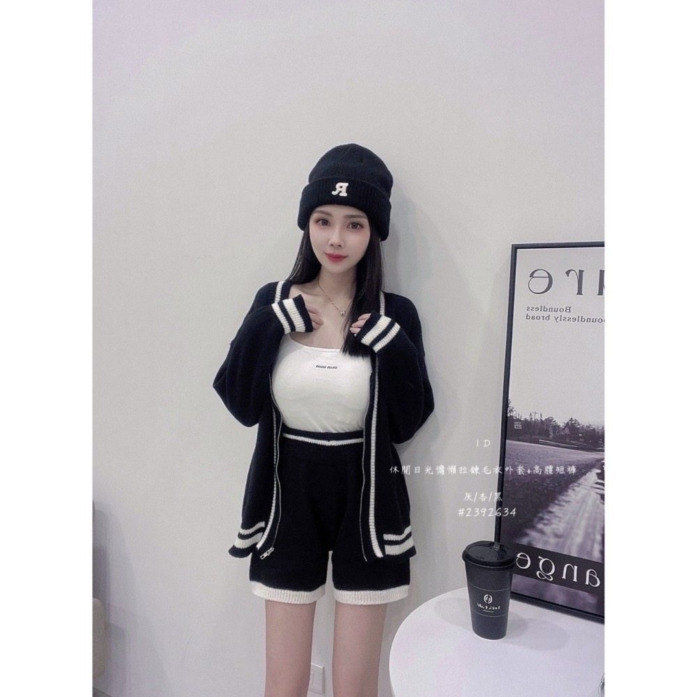 𝑊𝐸𝐼 𝐻𝑆𝐼𝑁 ♡︎（現貨） 休閒日光慵懶拉鍊外套+高腰短褲 A328 SU-細節圖9