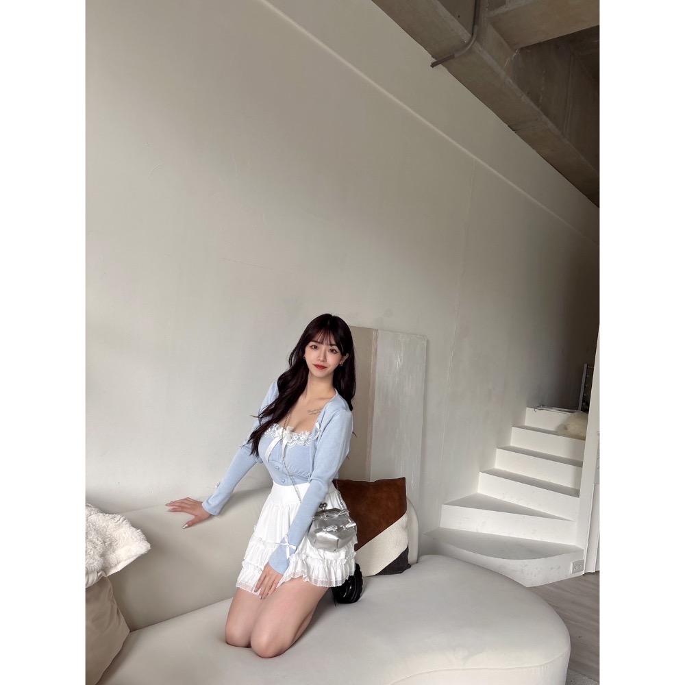 Wei.Hsin_（現貨） 獨家‼️純慾蝴蝶結蕾絲三件套#3537-細節圖3