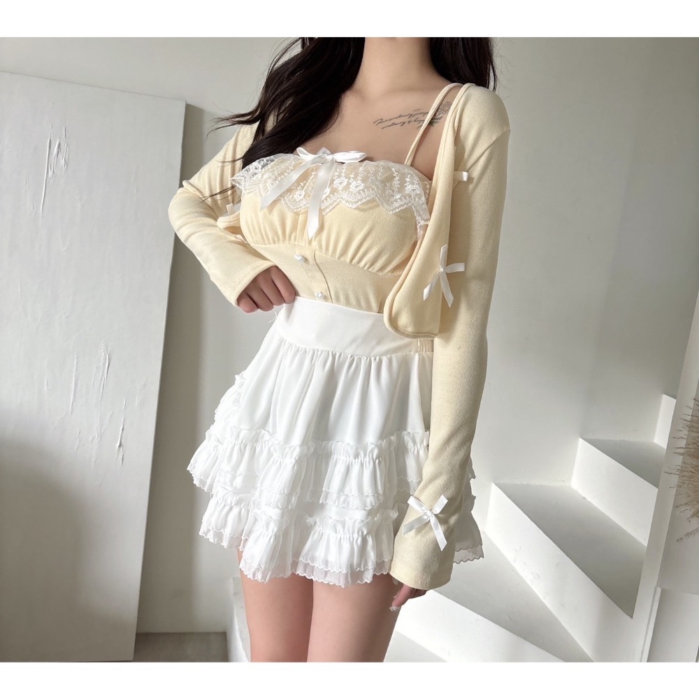 Wei.Hsin_（現貨） 獨家‼️純慾蝴蝶結蕾絲三件套#3537-細節圖6