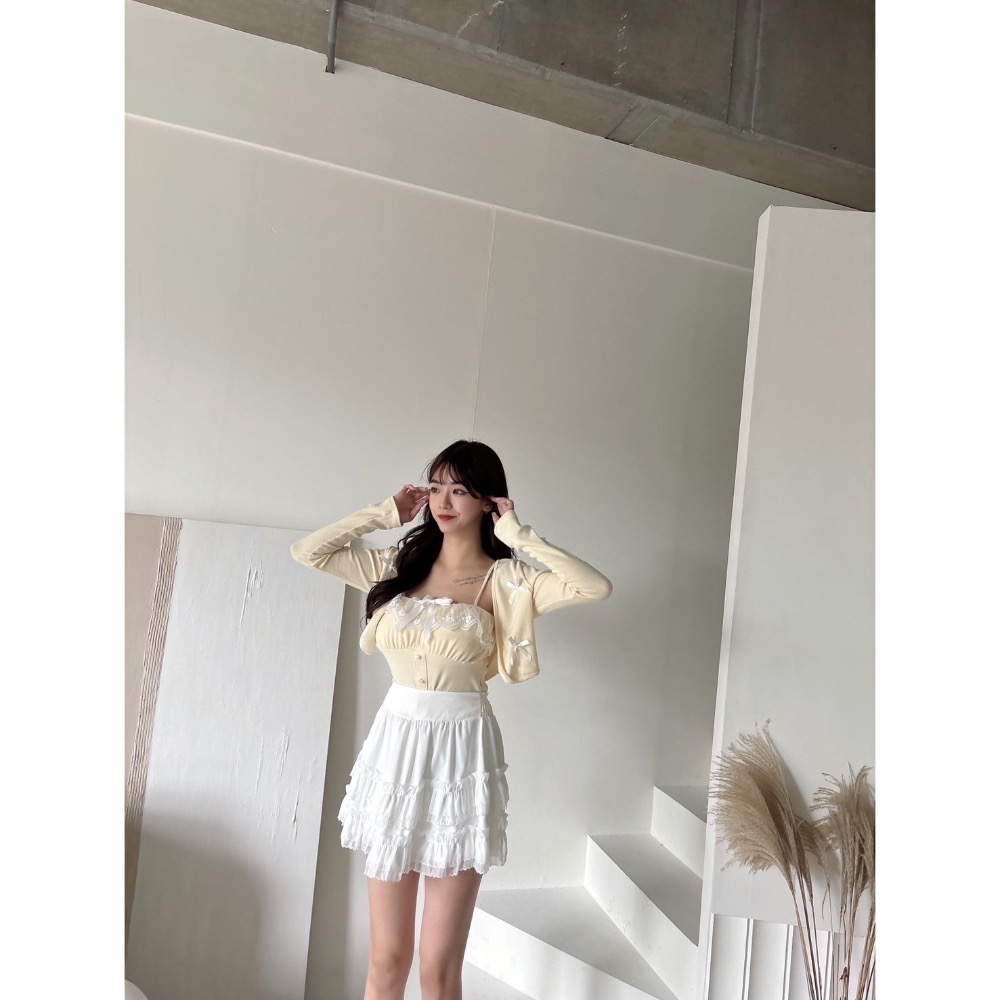 Wei.Hsin_（現貨） 獨家‼️純慾蝴蝶結蕾絲三件套#3537-細節圖7