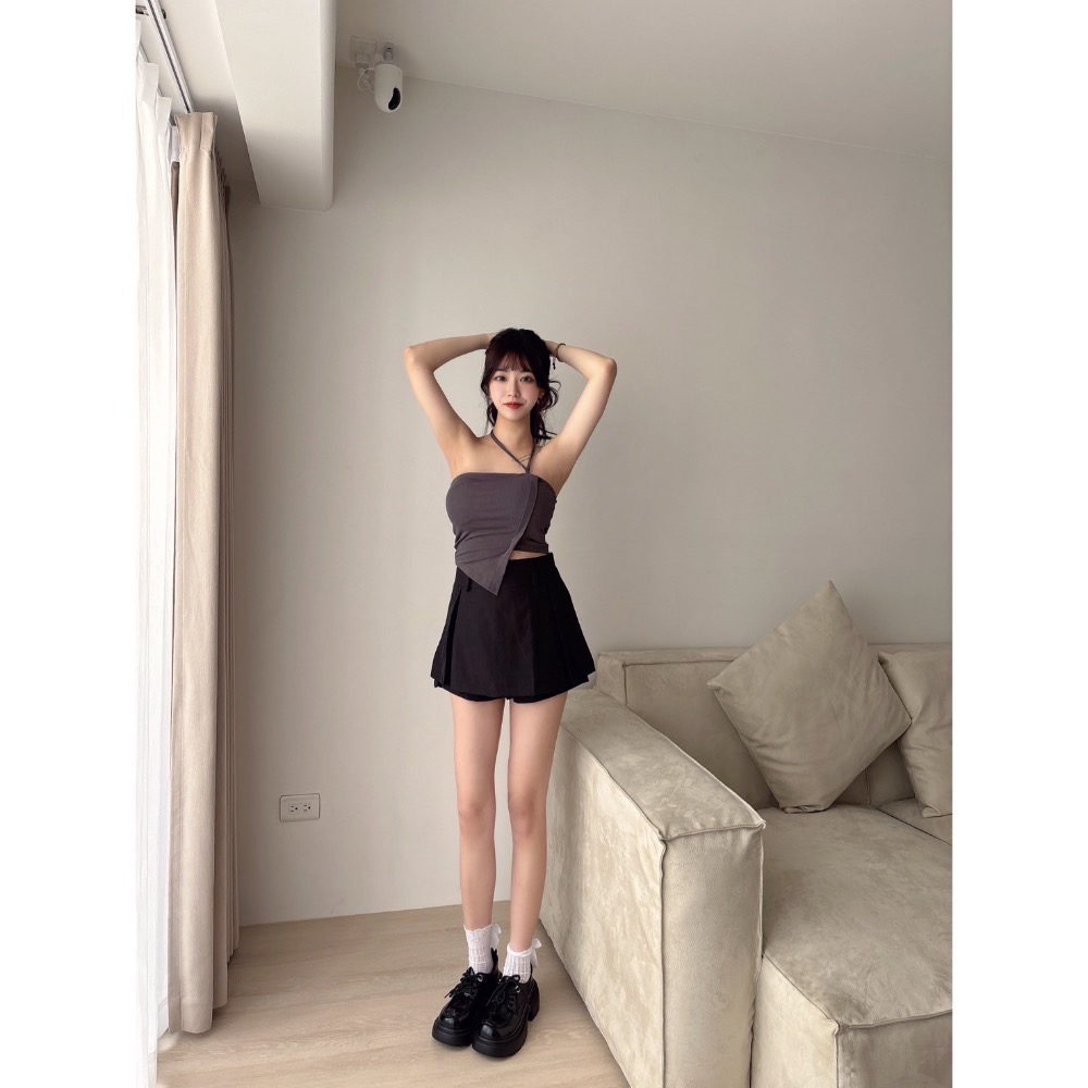 Wei.Hsin_（現貨）高腰彈性百褶褲裙#25071-細節圖6