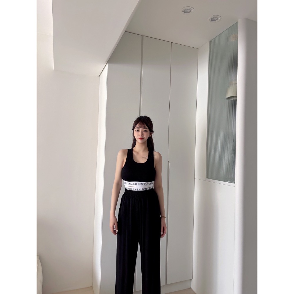 Wei.Hsin_ （現貨）字母繃帶寬褲套裝#1090-細節圖4