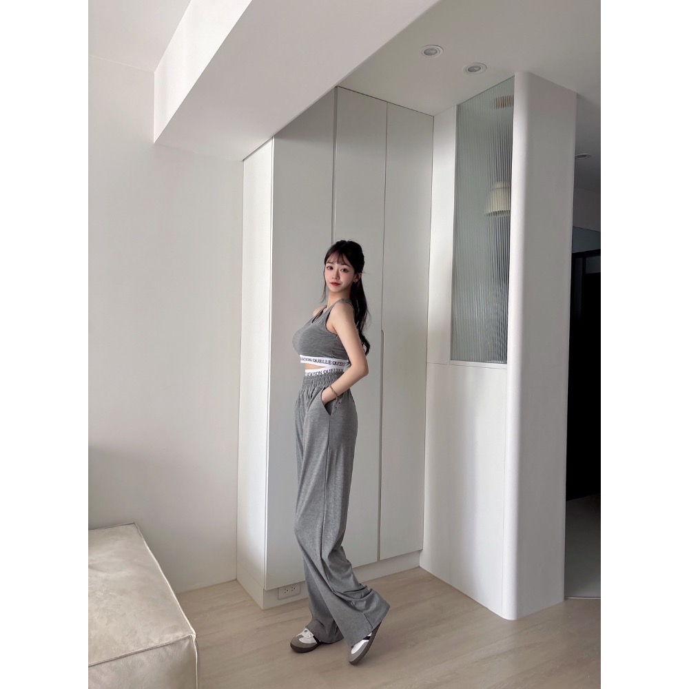 Wei.Hsin_ （現貨）字母繃帶寬褲套裝#1090-細節圖6