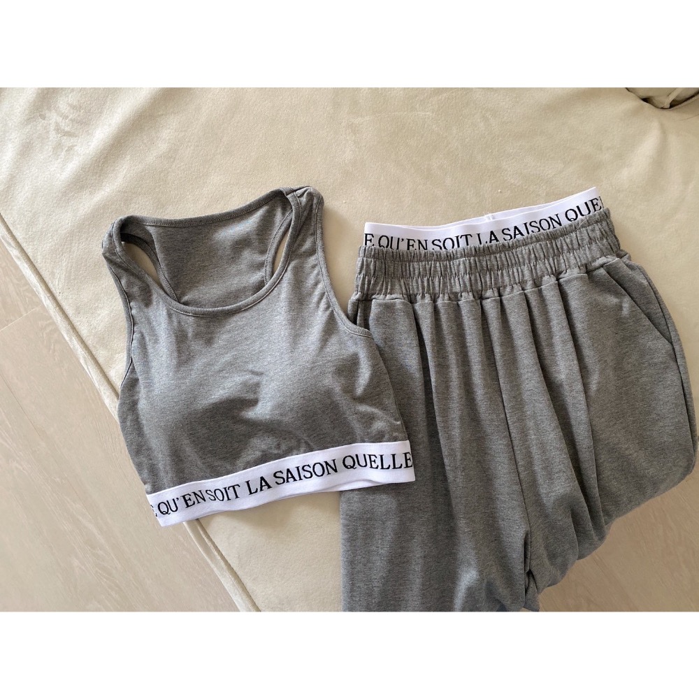 Wei.Hsin_ （現貨）字母繃帶寬褲套裝#1090-細節圖8