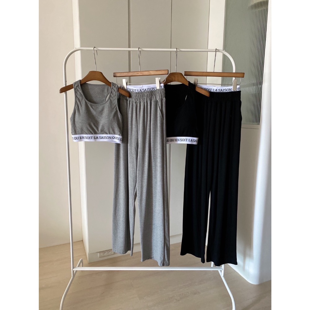 Wei.Hsin_ （現貨）字母繃帶寬褲套裝#1090-細節圖10